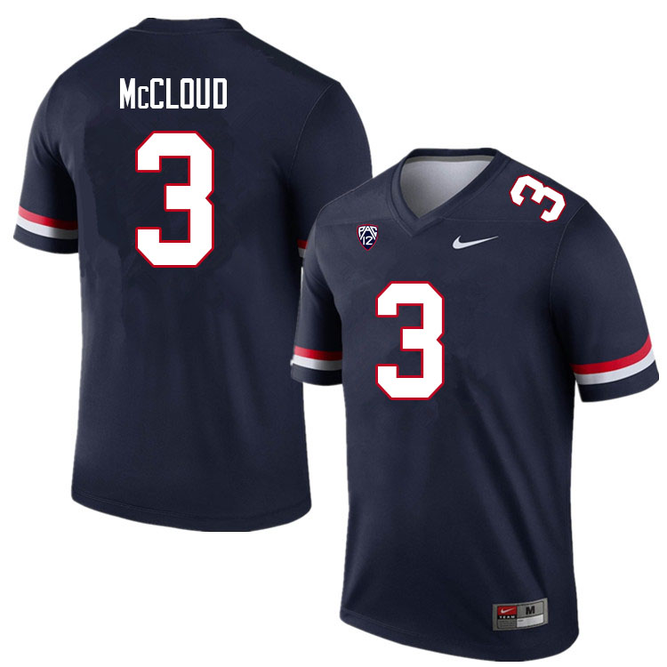 Men #3 Jordan McCloud Arizona Wildcats College Football Jerseys Sale-Navy